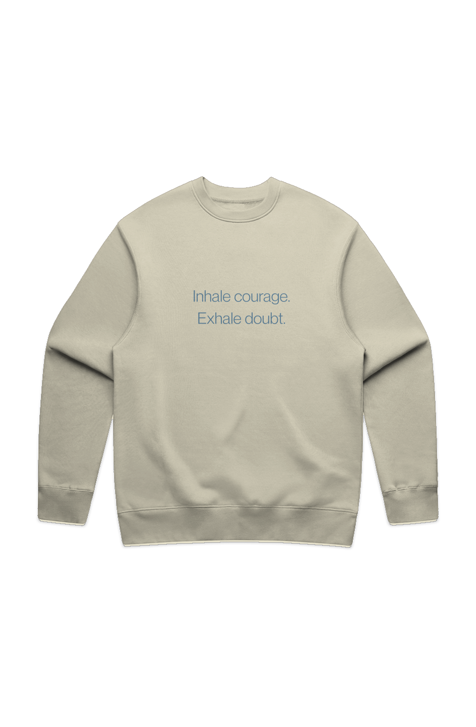 Inhale Courage Exhale Doubt minimalist fleece crewneck sweatshirt
