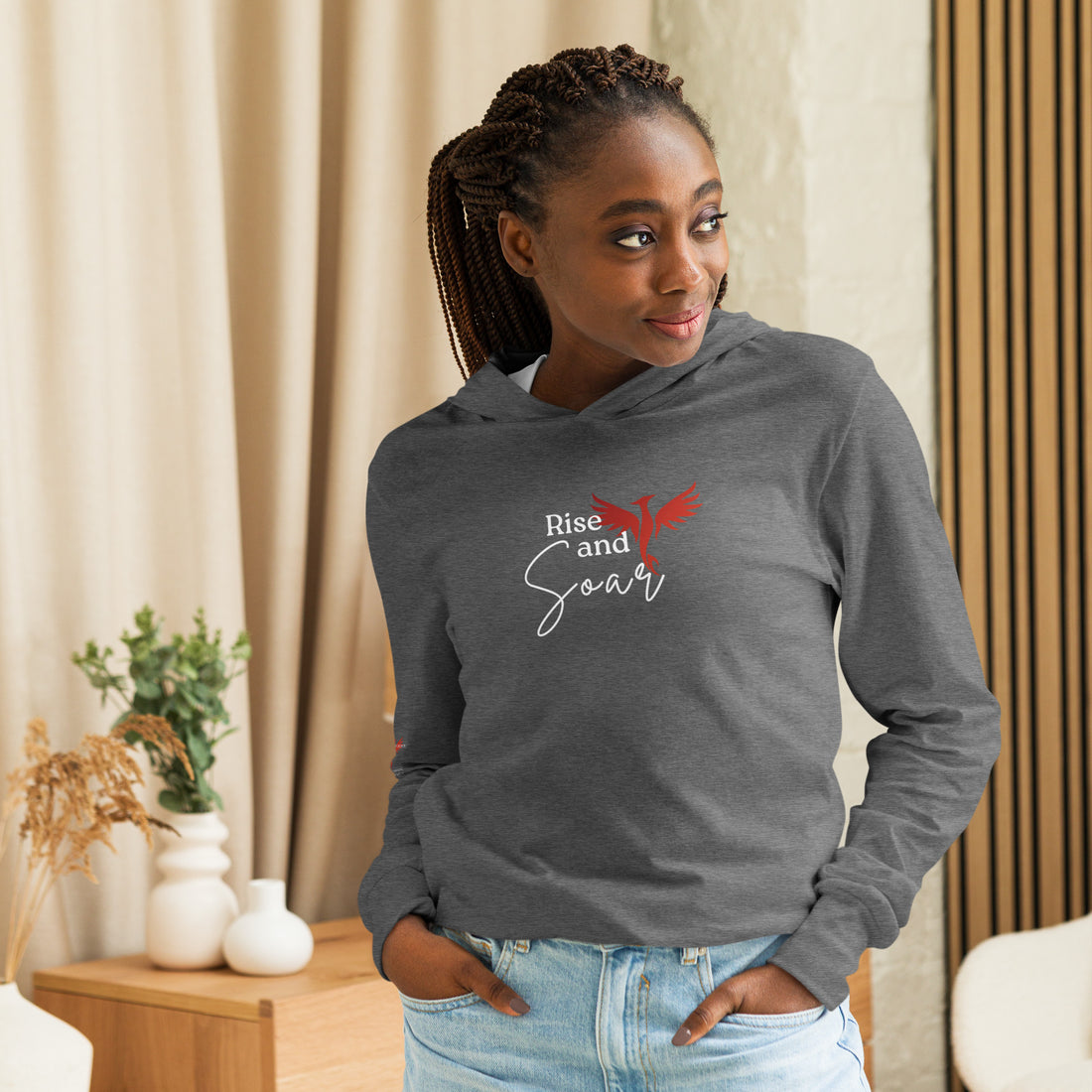 Rise and Soar - Hooded long-sleeve tee - EmergePhoenix