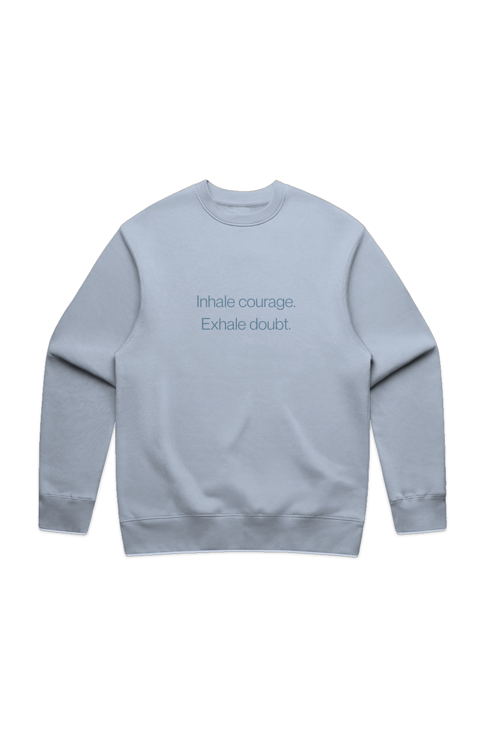 Inhale Courage Exhale Doubt minimalist fleece crewneck sweatshirt